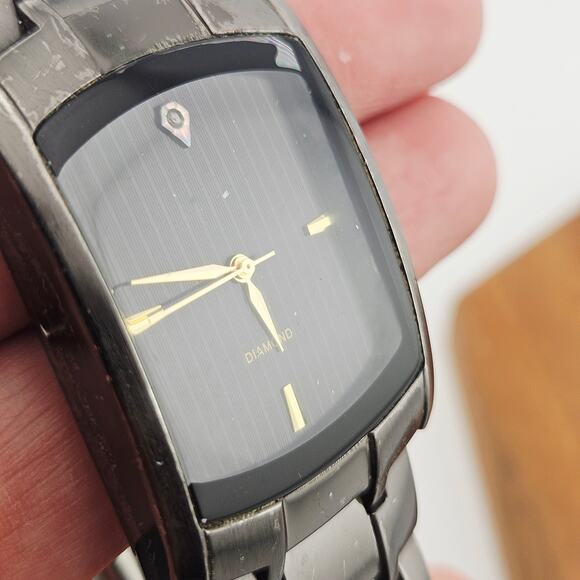 Allude Mens Metallic Gray Tone Watch Black Dial Minimalist Contemporary FMDAL355 - Picture 3 of 7